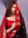 Fashionable Black Zari Weaving Silk Festive Wear Saree With Blouse