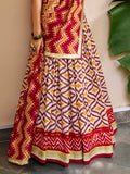 Classic Maroon Ikat Print Silk Festival Wear Lehenga Choli