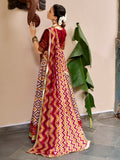 Classic Maroon Ikat Print Silk Festival Wear Lehenga Choli