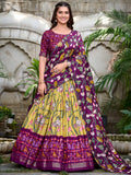 Awesome Yellow Patola Printed Silk Lehenga Choli With Dupatta