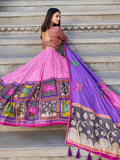 Marvelous Light Pink  Kalamkari Print Tussar Silk Function Wear Lehenga Choli