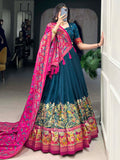 Adorable Blue Foil Work Tussar Silk Traditional Lehenga Choli