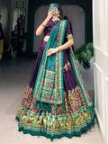 Wonderful Purple Digital Printed Tussar Silk Event Wear Lehenga Choli