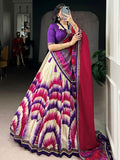 Regal Purple Digital Printed Tussar Silk Evening Wear Lehenga Choli With Dupatta