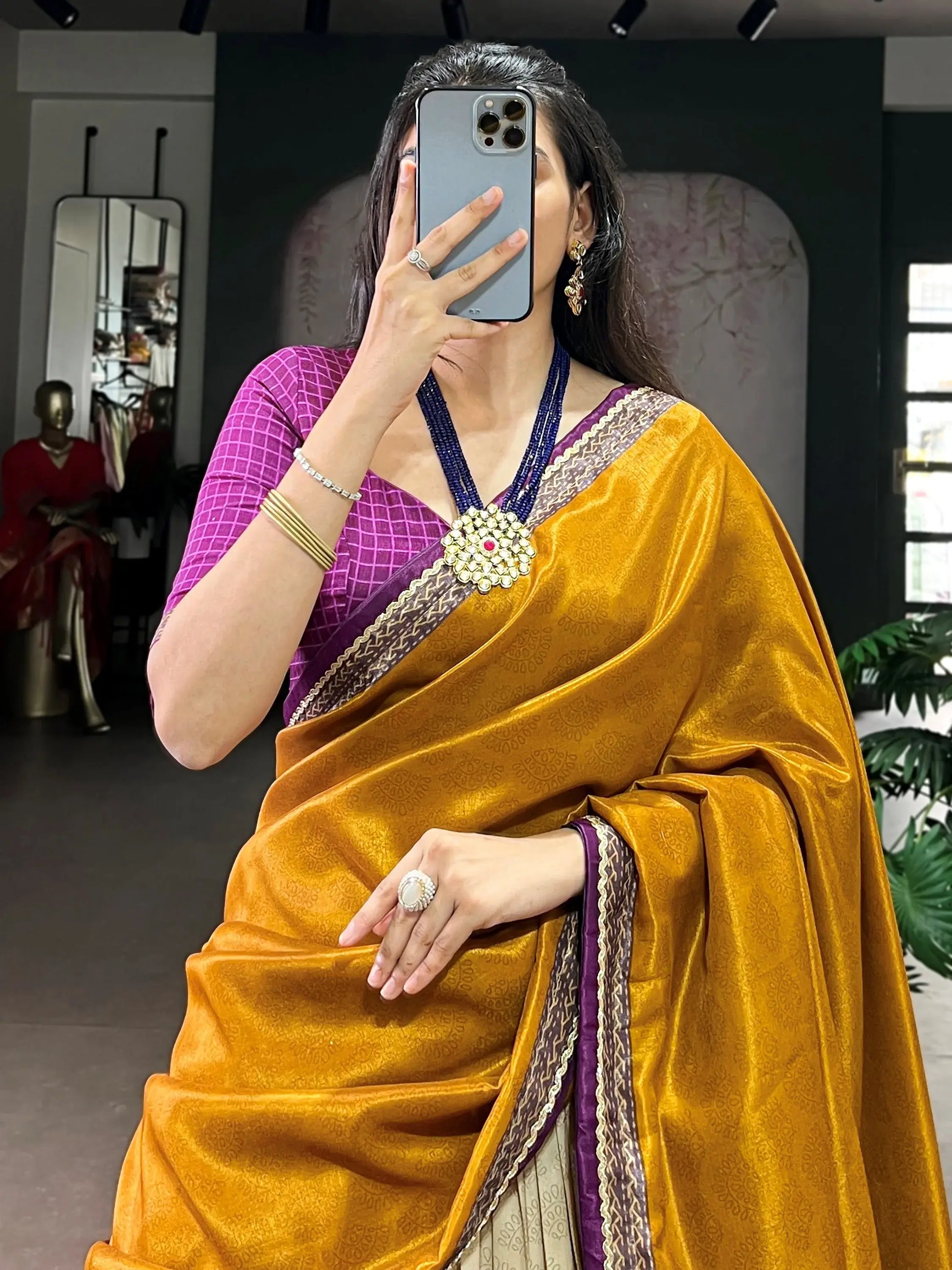 Notable Wine Digital Printed Tussar Silk Festive Wear Lehenga With Blouse