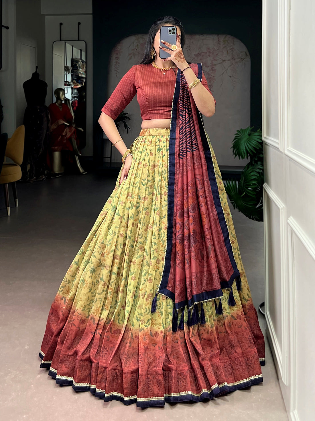 Charming Maroon Digital Printed Silk Festival Wear Lehenga Choli
