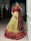 Charming Maroon Digital Printed Silk Festival Wear Lehenga Choli