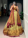 Designer Yellow Floral Printed Silk Festival Wear Lehenga Choli