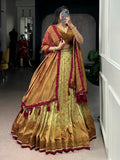 Designer Yellow Floral Printed Silk Festival Wear Lehenga Choli