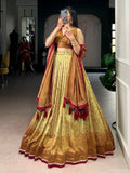 Designer Yellow Floral Printed Silk Festival Wear Lehenga Choli