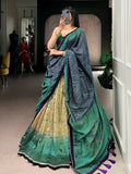 Lovable Teal Green Printed Silk Mehndi Wear Lehenga Choli