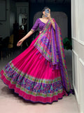 Fabulous Pink Digital Printed Silk Festival Wear Lehenga Choli With Dupatta