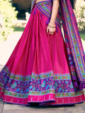 Fascinating Pink Digital Printed Silk Wedding Wear Lehenga Choli