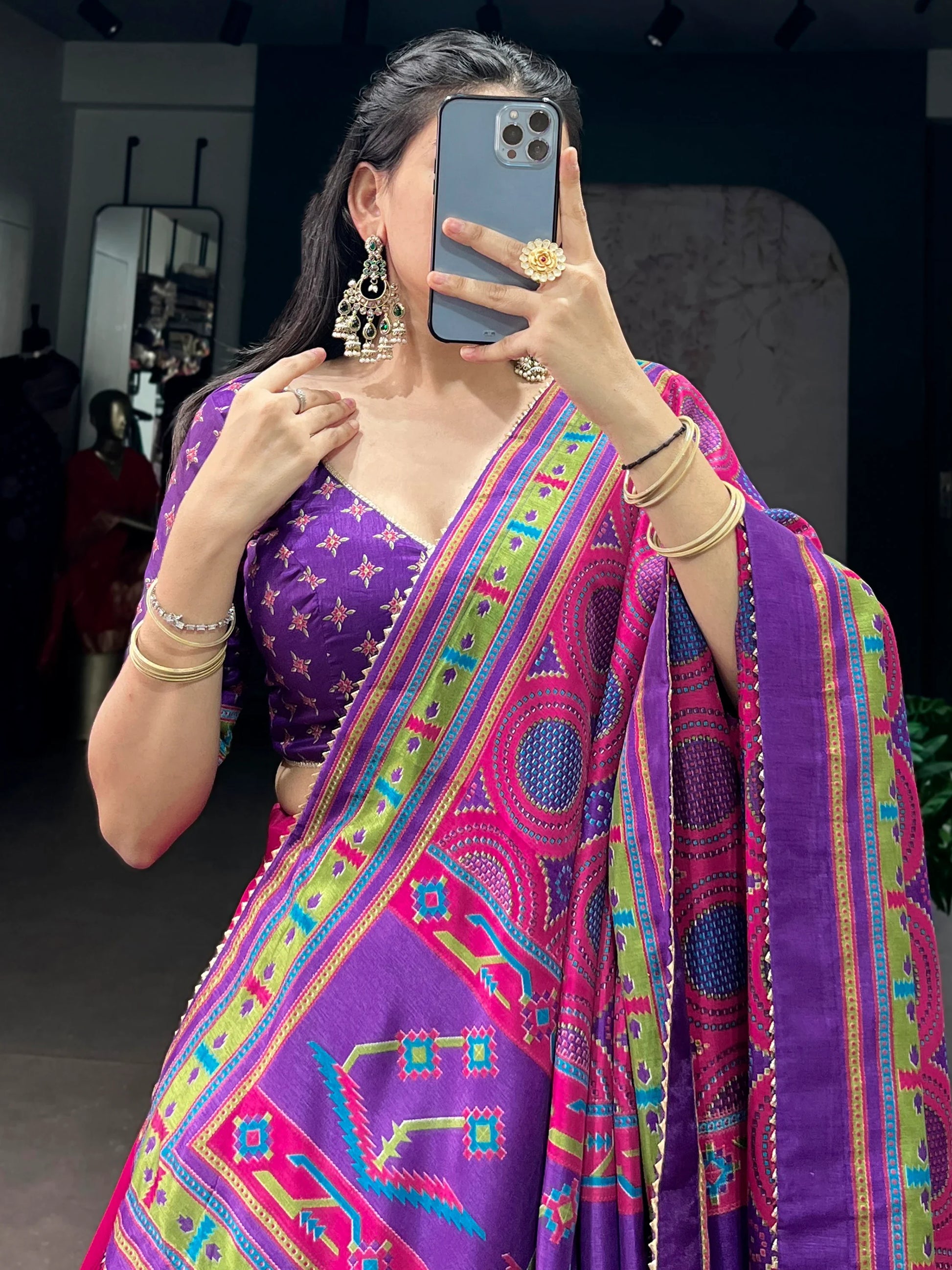 Elegant pink festive attire
