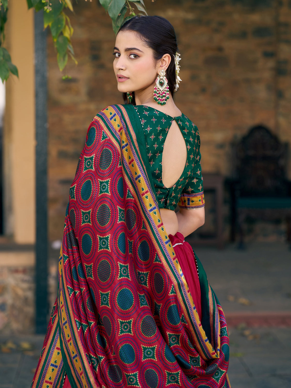 Regal Red Printed Silk Wedding Wear Lehenga Choli With Dupatta