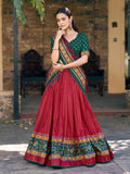 Regal Red Printed Silk Wedding Wear Lehenga Choli With Dupatta