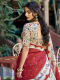 Wonderful Off -White Printed Silk Function Wear Lehenga Choli With Dupatta