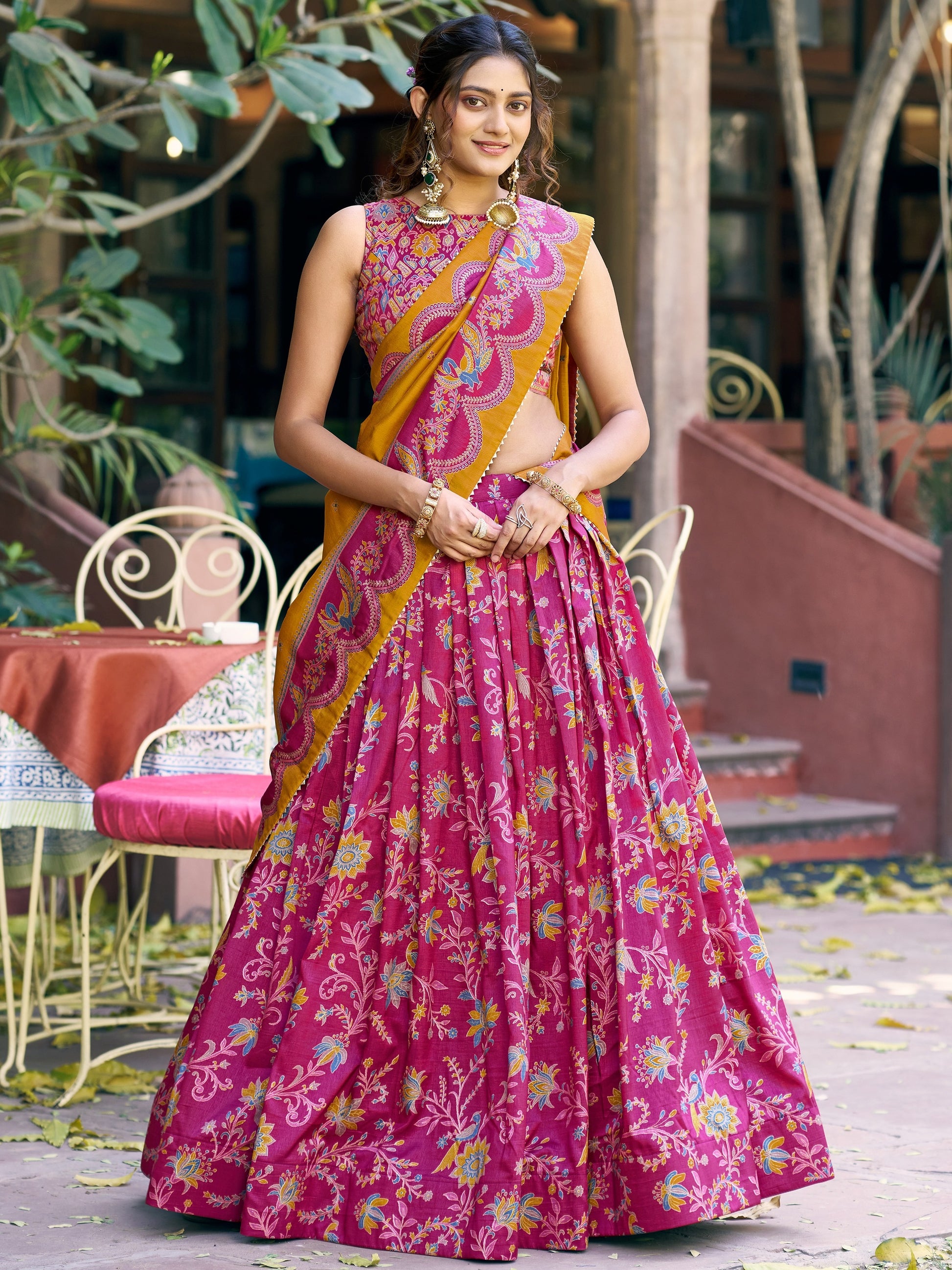 Amazing Pink Foi -Worked Silk Wedding Wear Lehenga Choli With Dupatta