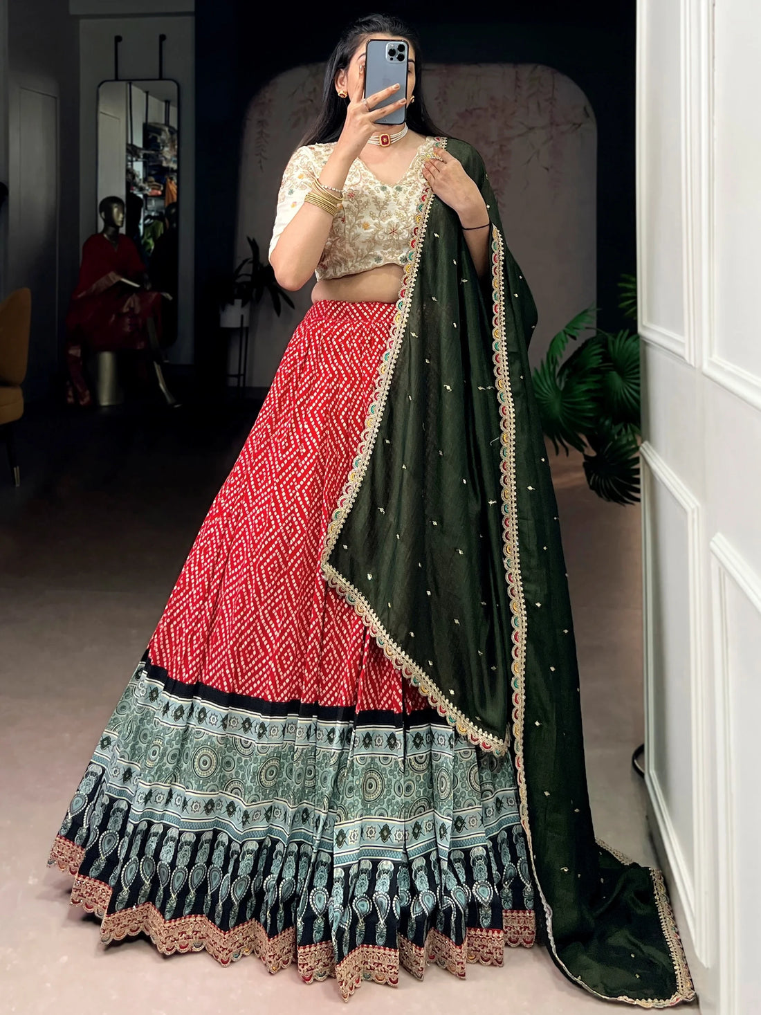 Lovable Red Rayon Wedding Wear Lehenga With Embroidered Blouse