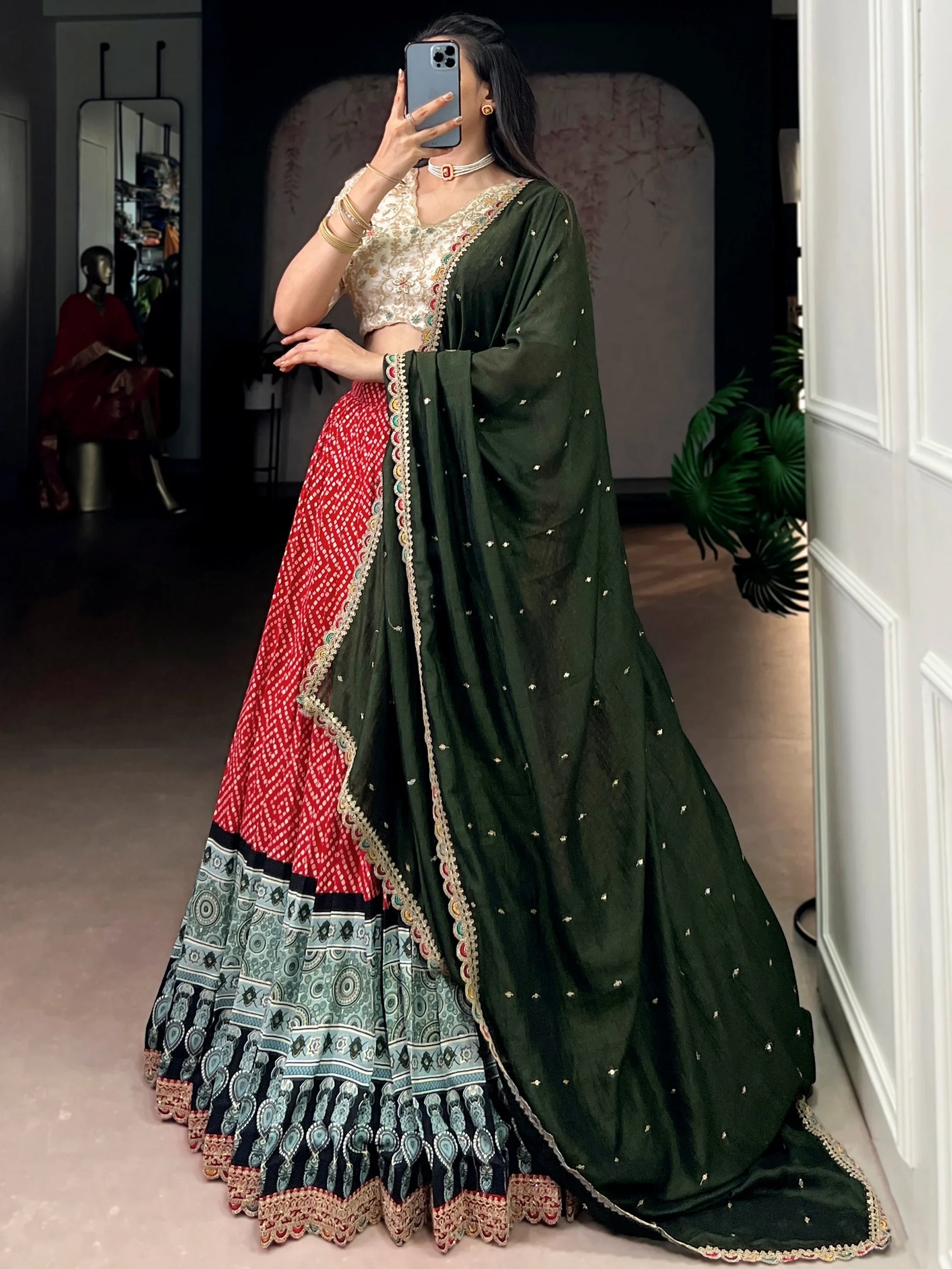 Lovable Red Rayon Wedding Wear Lehenga With Embroidered Blouse