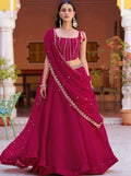Majestic Rani Pink Thread Embroidery Silk Function Wear Lehenga Choli with Dupatta