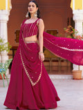 Majestic Rani Pink Thread Embroidery Silk Function Wear Lehenga Choli with Dupatta