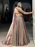 Fabulous Lilac Sequins Work Organza Party Wear Lehenga Choli With Dupatta