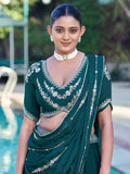 Beautiful Green Embroidered Crush Function Wear Lehenga Choli With Dupatta 