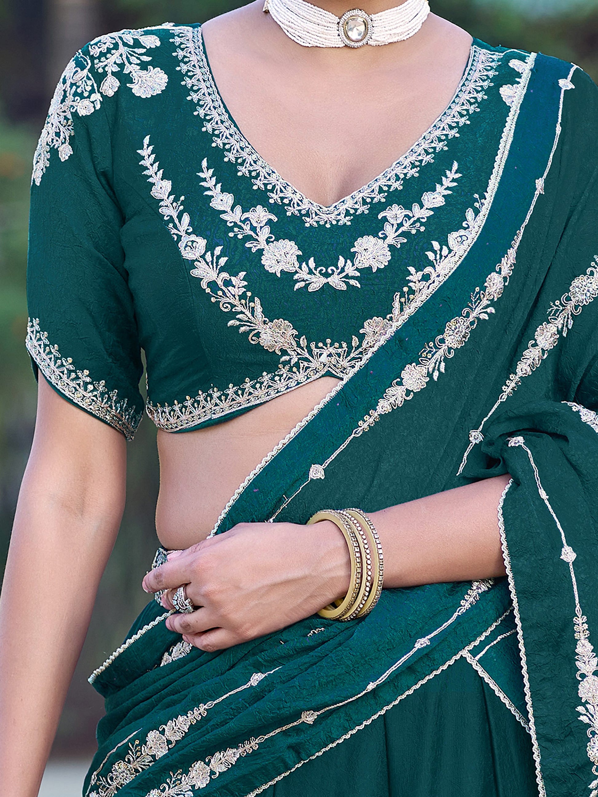 Beautiful Green Embroidered Crush Function Wear Lehenga Choli With Dupatta 