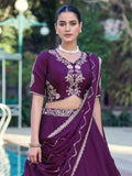 Lovely Purple Sequin Work Crush Wedding Wear Lehenga Choli With Dupatta 