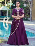 Lovely Purple Sequin Work Crush Wedding Wear Lehenga Choli With Dupatta 