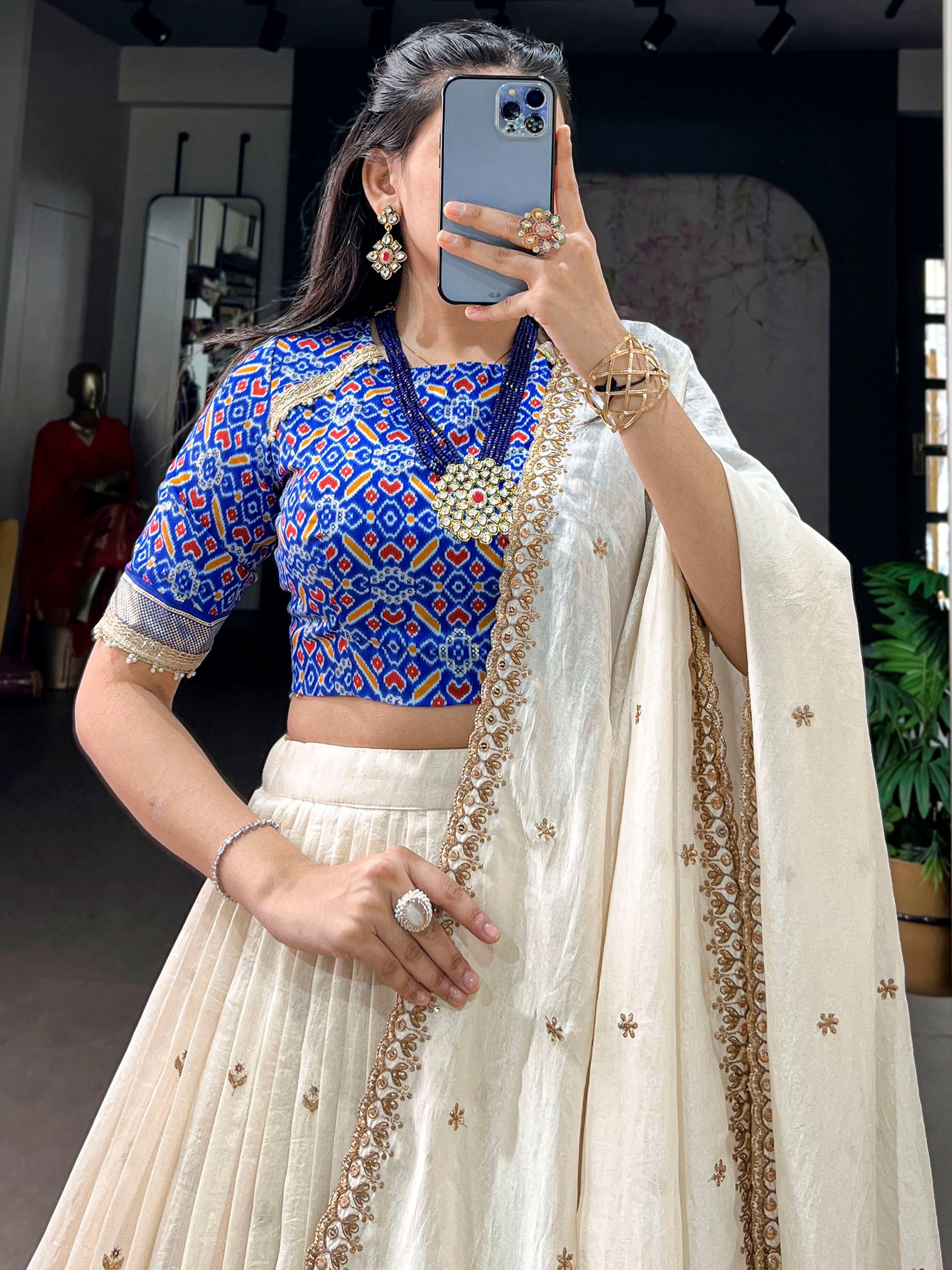 Graceful Off- White Embroidery Silk Festival Wear Lehenga Choli With Dupatta