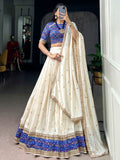 Graceful Off- White Embroidery Silk Festival Wear Lehenga Choli With Dupatta