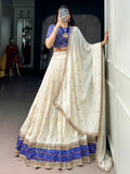 Graceful Off- White Embroidery Silk Festival Wear Lehenga Choli With Dupatta