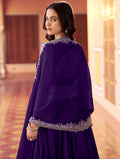 Incredible Purple Thread Embroidery Silk Festival Wear Lehenga Choli With Dupatta