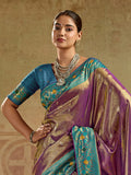 Marvelous Mauve Zari Woven Tissue Silk Function Wear Saree