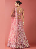Outstanding Pink Sequins Net Reception Wear Lehenga Choli
