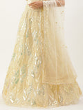 Glorious Beige Sequins Net Festive Wear Lehenga Choli With Dupatta