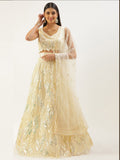 Glorious Beige Sequins Net Festive Wear Lehenga Choli With Dupatta