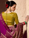 Classy Magenta Zari Weaving Georgette Designer Saree With Blouse