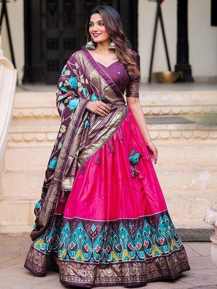 Marvelous Pink Patola Printed Silk Occasion Wear Lehenga Choli