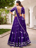 Attractive Purple Badhani Printed Chanderi Festival Wear Lehenga Choli