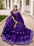 Attractive Purple Badhani Printed Chanderi Festival Wear Lehenga Choli