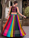 Adorable Multicolor Gota Patti Rayon Navratri Wear Lehenga Choli
