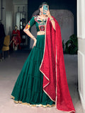 Lovely Green Gota Patti Georggete Navratri Wear Lehenga Choli With Dupatta 