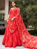 Radiant Red Printed Georgette Navratri Wear Lehenga Choli