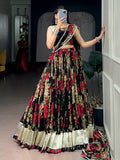 Charming Red Floral Printed Georgette Festive Wear Lehenga Choli