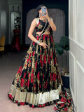 Charming Red Floral Printed Georgette Festive Wear Lehenga Choli