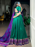 Fantastic Green Bandhej Print Silk Navratri Wear Lehenga Choli