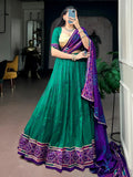 Fantastic Green Bandhej Print Silk Navratri Wear Lehenga Choli